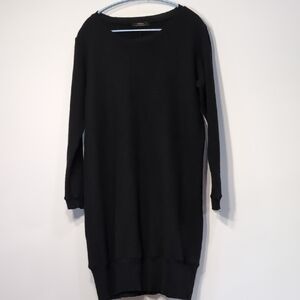 Alpha Massimo Rebecchi | 100% Wool Mini Black Sweater Dress Minimalist Size 10
